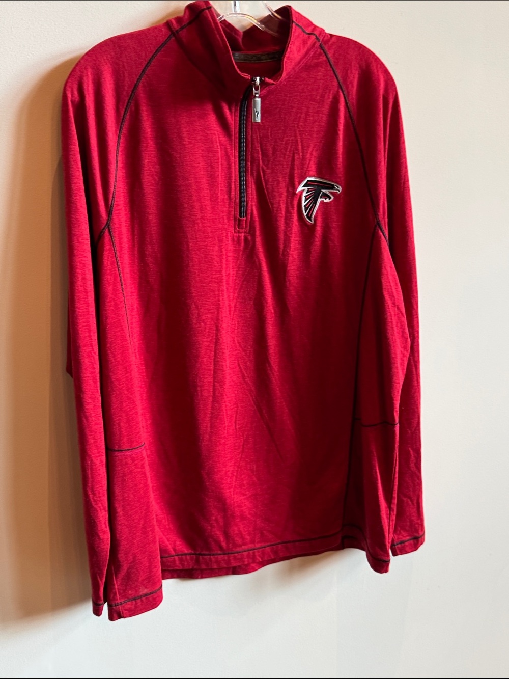 Tommy Bahama Red Half-Zip Pullover with Black Trim